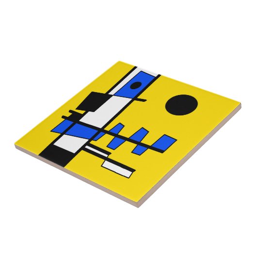 Two Sides Of Ethnicity Yellow Blue Black White タイル (側面)