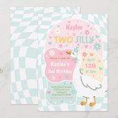 Two Silly Goose 2歳の誕生日パーティー 春の誕生日 招待状 (正面/裏面)
