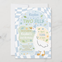 Two Silly Goose 2歳の誕生日パーティー 春生まれの誕生日 招待状