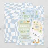 Two Silly Goose 2歳の誕生日パーティー 春生まれの誕生日 招待状 (正面/裏面)