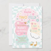 Two Silly Goose 2nd Birthday Party Spring Birthday 招待状 (正面)