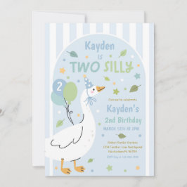 Two Silly Goose 2nd Birthday Party Spring Birthday 招待状