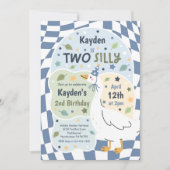 Two Silly Goose 2nd Birthday Party Spring Birthday 招待状 (正面)