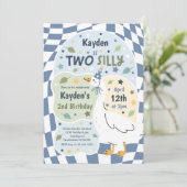 Two Silly Goose 2nd Birthday Party Spring Birthday 招待状 (スタンド正面)