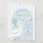 Two Silly Goose 2nd Birthday Party Spring Birthday 招待状 (正面)