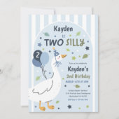 Two Silly Goose 2nd Birthday Party Spring Birthday 招待状 (正面)