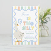 Two Silly Goose 2nd Birthday Party Spring Birthday 招待状 (スタンド正面)