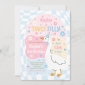Two Silly Goose 2nd Birthday Party Spring Birthday 招待状 (正面)