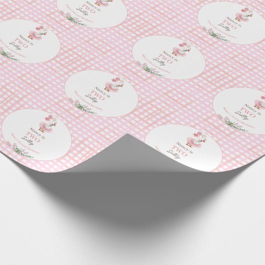 Two Silly Goose 2nd Birthday Pink  ラッピングペーパー (角)