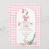 Two Silly Goose 2nd Birthday Pink Invitation 招待状 (正面/裏面)