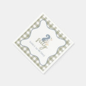 Two Silly Goose blue and green 2nd Birthday スタンダードカクテルナプキン (角)