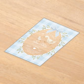 Two Silly Goose Blue Gingham 2nd Birthday アクリル招待状 (レイダウン)