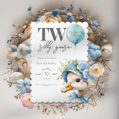 Two Silly Goose Boy 2nd Birthday  Invitation 招待状