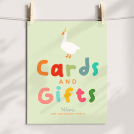 Two Silly goose Cards and Gifts Birthday Sign ポスター