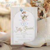 TWO Silly Goose Cowboy Western Boy 2nd Birthday 招待状