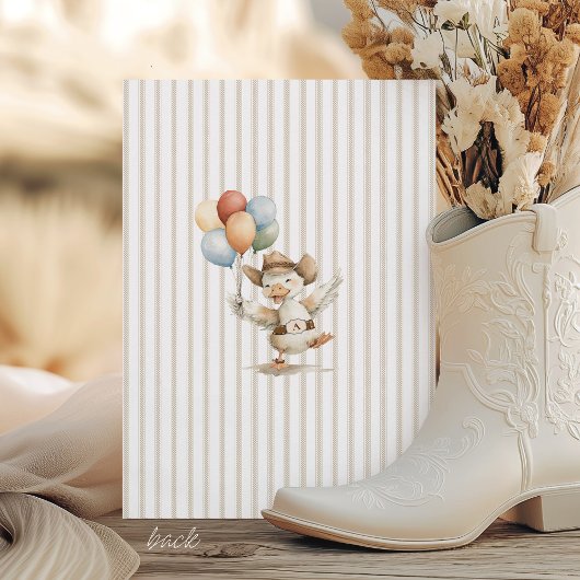 TWO Silly Goose Cowboy Western Boy 2nd Birthday 招待状