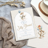 TWO Silly Goose Cowboy Western Boy 2nd Birthday 招待状