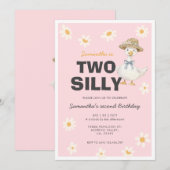 Two Silly Goose Daisy Birthday Party Invitation 招待状 (正面/裏面)