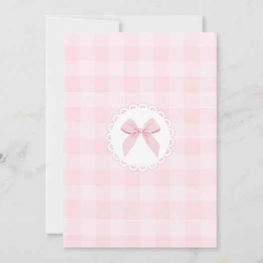 Two Silly Goose Pink Bow Girl 2nd Birthday 招待状 (裏面)