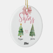 Two Sisters Christmas Tree With Custom Names セラミックオーナメント (右)