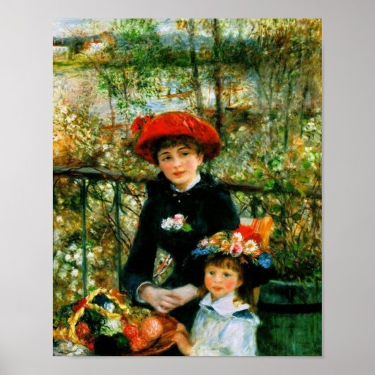 Two Sisters On the Terrace by Renoir ポスター (正面)