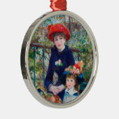 Two Sisters - Renoir Impressionist Painting 1881 メタルオーナメント (右)