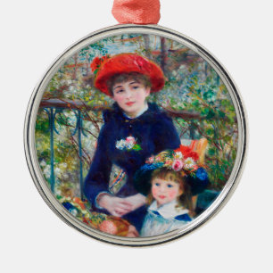 Two Sisters - Renoir Impressionist Painting 1881 メタルオーナメント