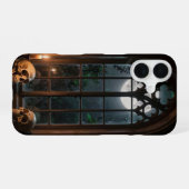 Two Skulls Gothic Window Moonlight Case iPhone 16ケース (裏面横)