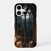 Two Skulls Gothic Window Moonlight Case iPhone 16ケース (裏面)