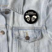 Two Skulls Laughing Happy Halloween 缶バッジ (インサイチュ)