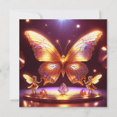 Two Small Fairies Surround A Golden Butterfly 招待状 (裏面)
