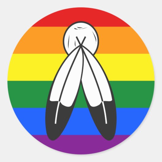 Two-Spirit Pride Flag  ラウンドシール (正面)