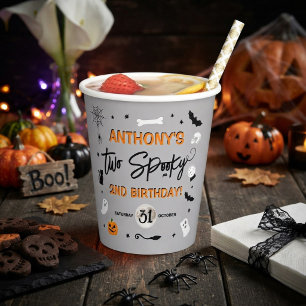 Two Spooky! ハロウィン2歳の誕生日パーティー 紙コップ