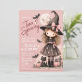Two Spooky Girl 2歳の誕生日ハロウィン招待状 招待状 (スタンド正面)