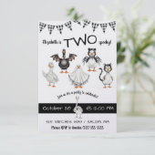 TWO Spooky! Halloween Goose Second Birthday Party 招待状 (スタンド正面)
