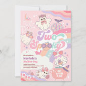 Two Spooky Halloween Groovy Daisy 2nd Birthday  招待状 (正面)