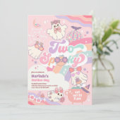 Two Spooky Halloween Groovy Daisy 2nd Birthday  招待状 (スタンド正面)