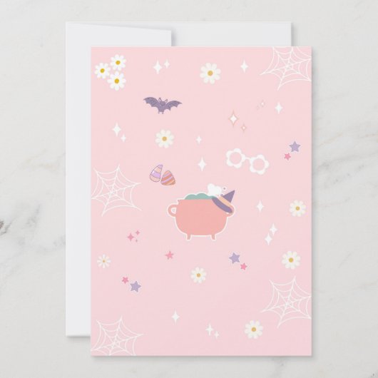 Two Spooky Halloween Groovy Daisy 2nd Birthday 招待状 (裏面)