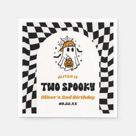 Two Spooky Halloween Retro 2nd Birthday Party スタンダードカクテルナプキン