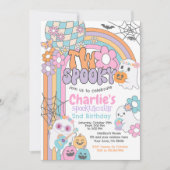 Two Spooky Hippie Halloween 2nd Birthday 招待状 (正面)