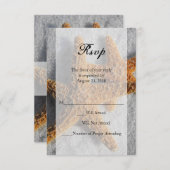 Two Starfish in Sand、ビーチ結婚式Sm RSVP返信 出欠カード (正面/裏面)