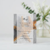 Two Starfish & Sand、ビーチ結婚式RSVP返信カード インビテーションポストカード (スタンド正面)
