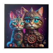Two Steampunk Kittens Pose タイル (正面)