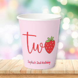 Two Strawberry Birthday Pink 紙コップ