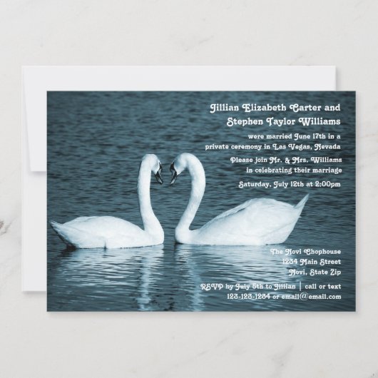 Two Swans Photo -結婚の発表 招待状 (正面)