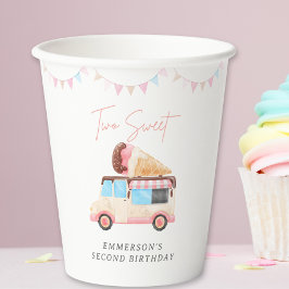 Two Sweet アイスクリーム トラック 2歳の誕生日 紙コップ