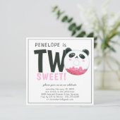 Two Sweet | パンダドーナツ 2歳の誕生日招待状 招待状 (スタンド正面)