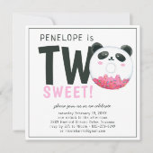 Two Sweet | パンダドーナツ 2歳の誕生日招待状 招待状 (正面)