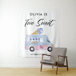 Two Sweet 2歳の誕生日パーティー フォトブース 背景 タペストリー