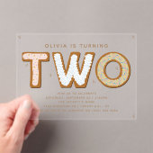 TWO SWEET 2nd Birthday アクリル招待状 (インサイチュ (ポータブル))